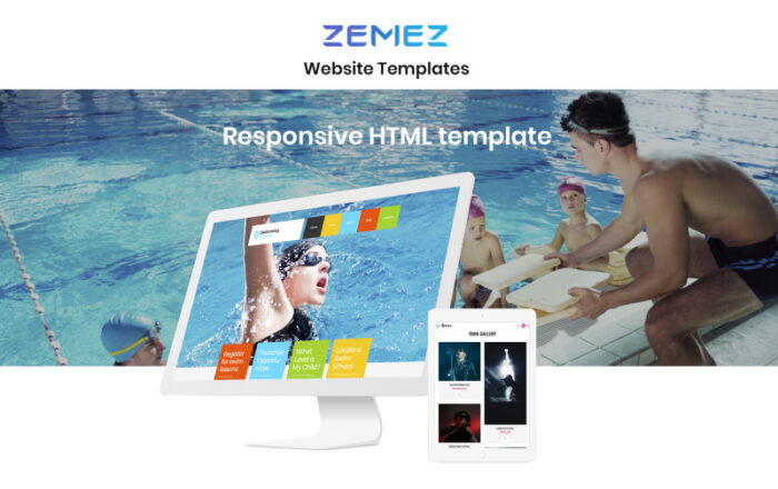 Template Situs Web HTML5 Responsif Bersih Sekolah Renang - Fitur Gambar 1