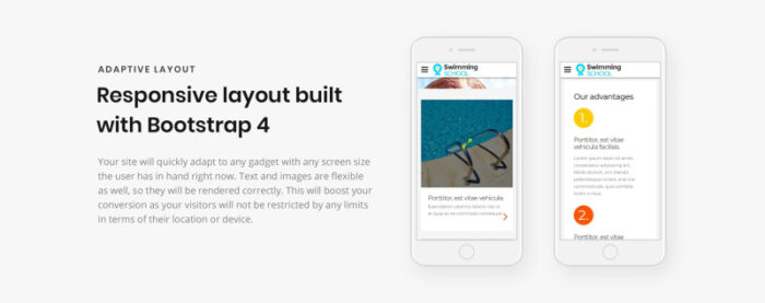 Template Situs Web HTML5 Responsif Bersih Sekolah Renang - Fitur Gambar 5