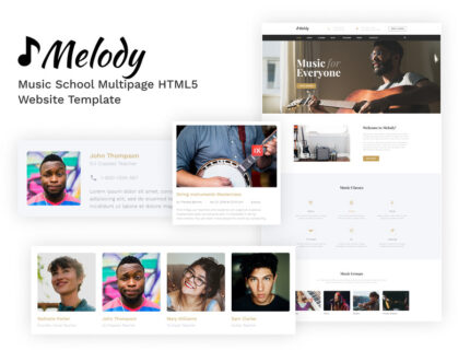 Melody - Template Situs Web HTML5 Bootstrap Multihalaman Sekolah Musik - Fitur Gambar 1