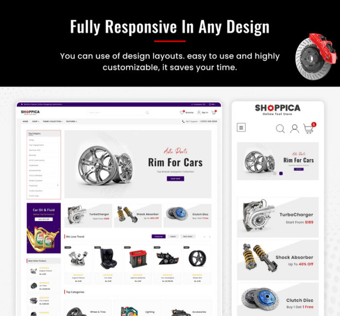 Shoppica Mega Spare–Parts Cars Shopify 2.0 Tema Responsif Premium - Fitur Gambar 5