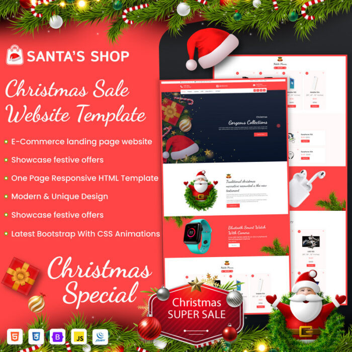 Toko Santa | Obral Natal, Penawaran, E-commerce – Template Bootstrap - Fitur Gambar 1