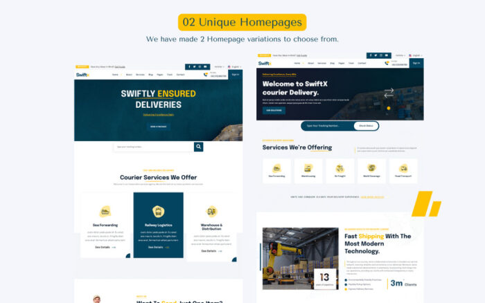 SwiftX - Template Situs Web HTML Modern Layanan Kurir dan Pengiriman - Fitur Gambar 1