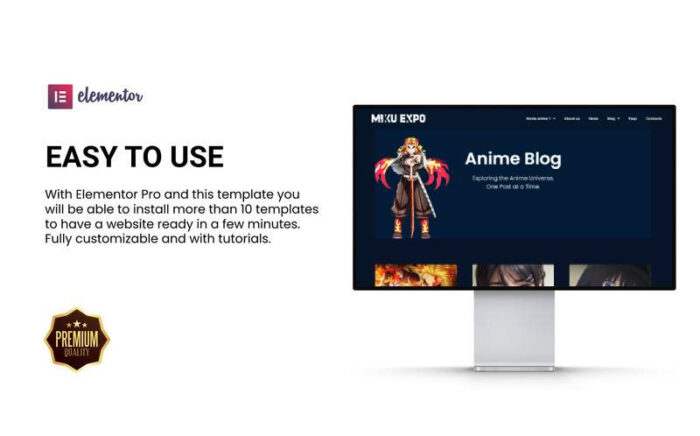 Kit Web Elementor Terbaik untuk Blog Anime - Fitur Gambar 1