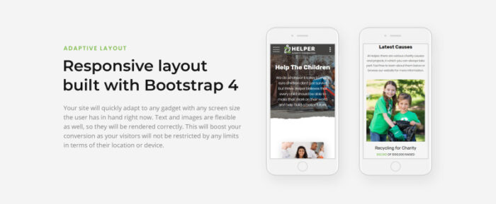 Helper - Template Situs Web HTML5 Bootstrap Klasik Multihalaman Yayasan Amal - Fitur Gambar 7