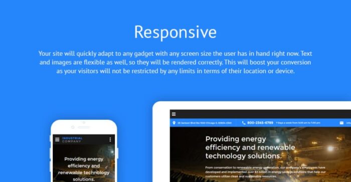 Template Situs Web Responsif Perusahaan Pertambangan - Fitur Gambar 1