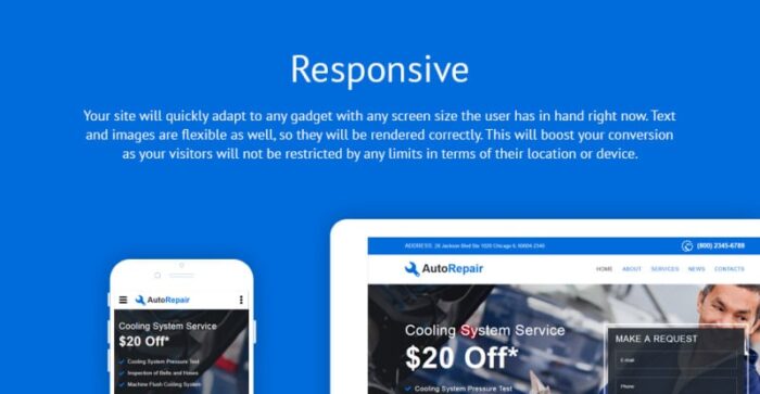 Template Situs Web Responsif Perbaikan Mobil - Fitur Gambar 1