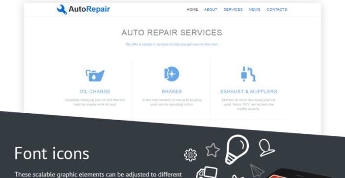 Template Situs Web Responsif Perbaikan Mobil - Fitur Gambar 3