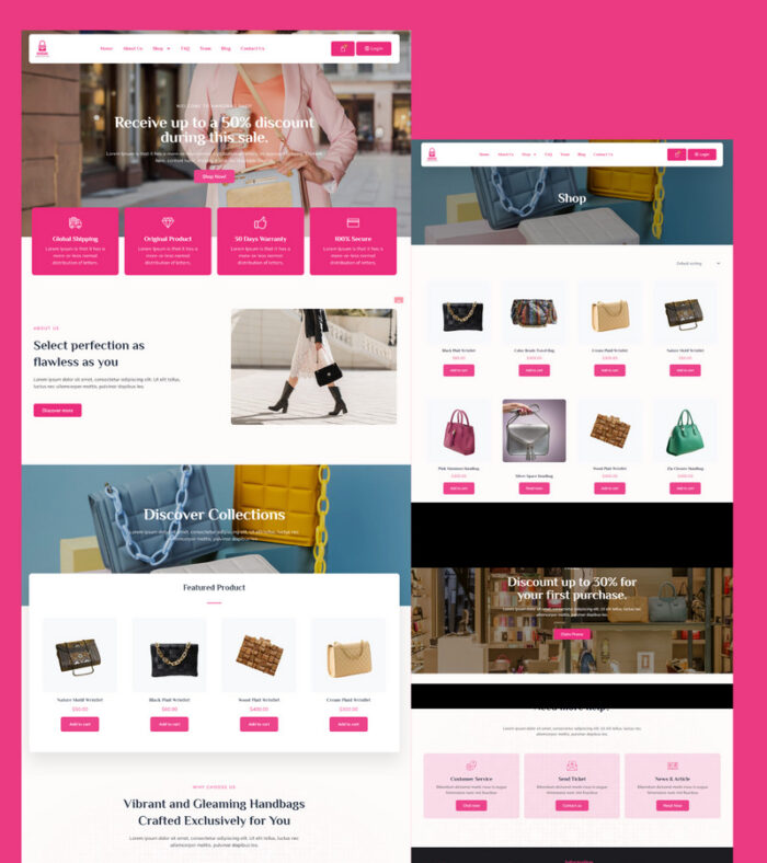 Tema WordPress Elementor WooCommerce Toko Tas Tangan - Fitur Gambar 1