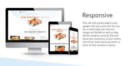 Template Situs Web Responsif Sushi Bar - Fitur Gambar 1