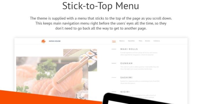 Template Situs Web Responsif Sushi Bar - Fitur Gambar 3