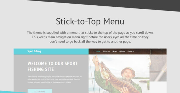 Template Situs Web Olahraga Memancing - Fitur Gambar 2