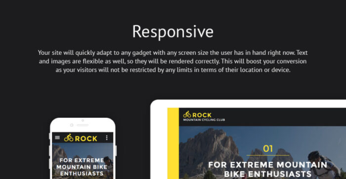 Rock - Template Situs Web Responsif Klub Bersepeda Gunung - Fitur Gambar 1