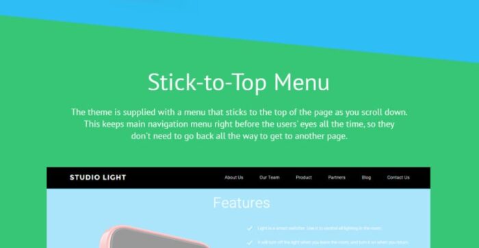 Template Situs Web Studio Light - Fitur Gambar 2