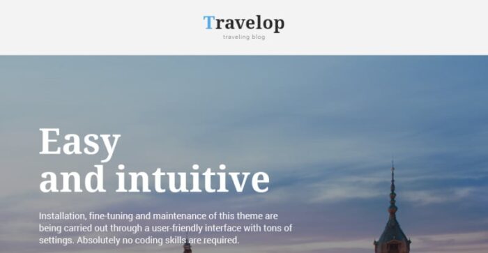 Travelop - Tema WordPress Blog Perjalanan - Fitur Gambar 1