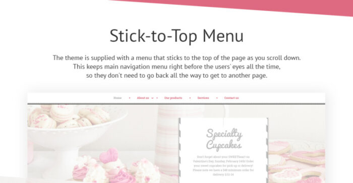 Template Situs Web Toko Kue Cupcake - Fitur Gambar 2