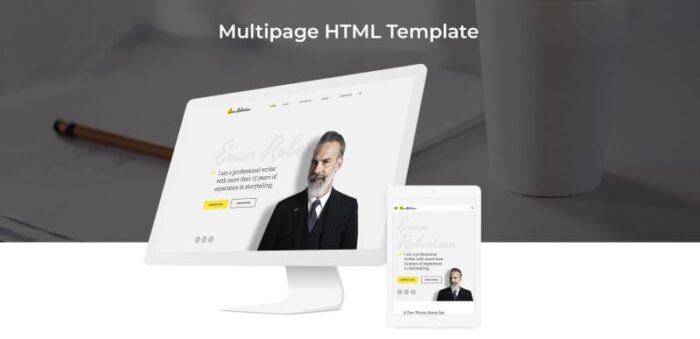 Evan Robertson - Template Situs Web Bootstrap HTML Bersih Multihalaman Pribadi - Fitur Gambar 2