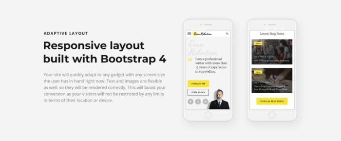 Evan Robertson - Template Situs Web Bootstrap HTML Bersih Multihalaman Pribadi - Fitur Gambar 7