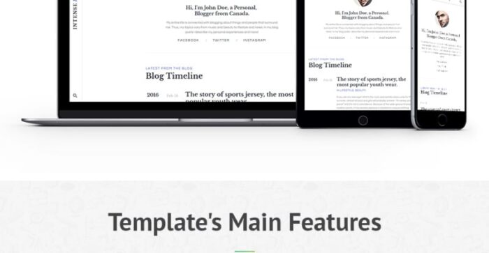 Template Situs Web Blog INTENSE - Fitur Gambar 2