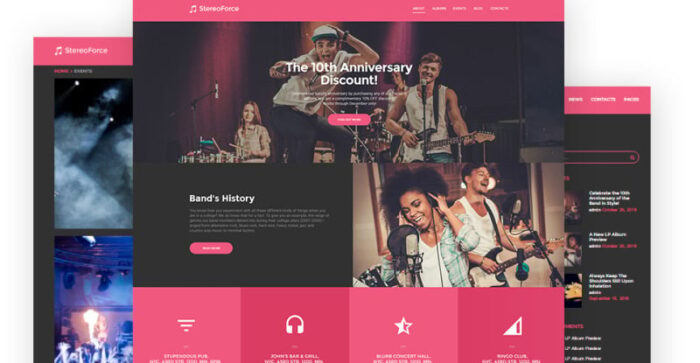 Tema WordPress Responsif Musik - Fitur Gambar 2