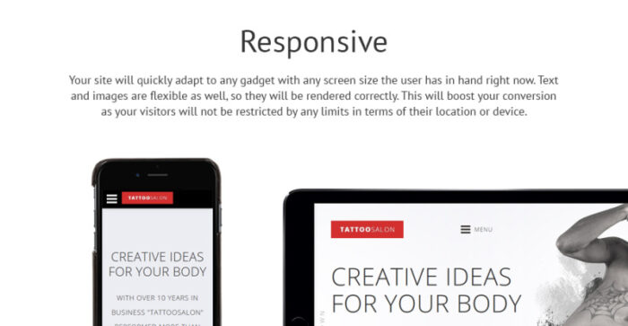 Template Situs Web Responsif Salon Tato - Fitur Gambar 1
