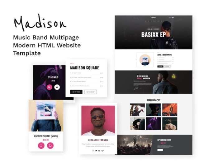 Madison - Template Situs Web HTML5 Multihalaman Singer - Fitur Gambar 1