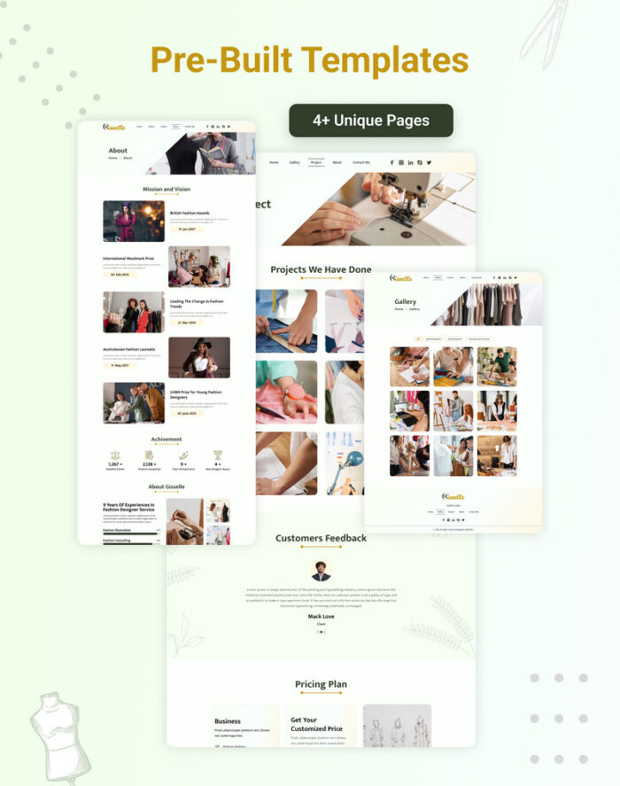 Gisselle - Portofolio Desainer Mode Kit Elementor - Fitur Gambar 6