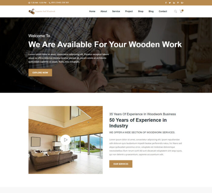 Template HTML Tukang Kayu dan Kerajinan Kayu - Fitur Gambar 1