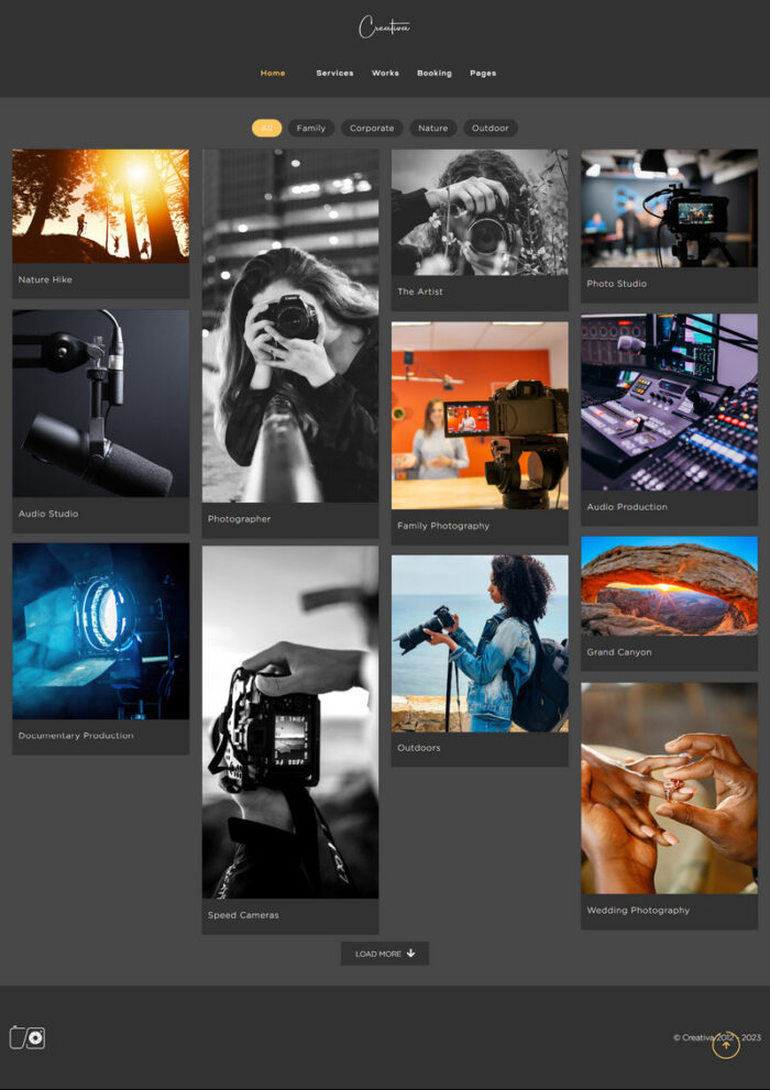 Tema WordPress Fotografi Creativa - Fitur Gambar 1