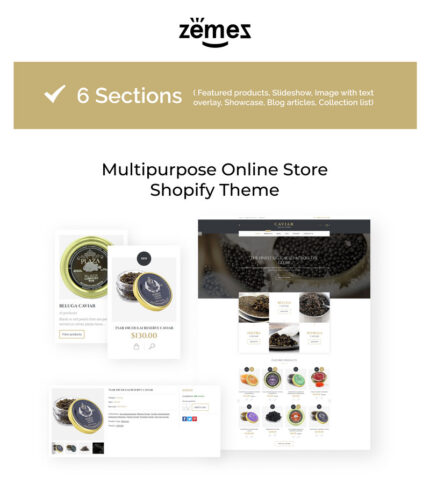 Tema Shopify eCommerce Caviar - Fitur Gambar 1