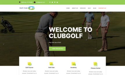 Template Halaman Arahan Olahraga Klub Golf - Fitur Gambar 1