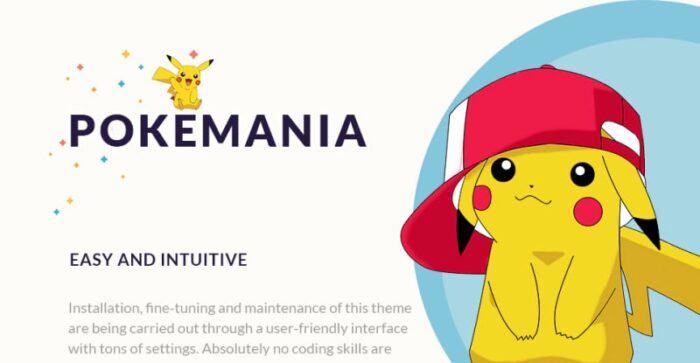 Pokemania - Tema WordPress Portal Game Pokemon - Fitur Gambar 1