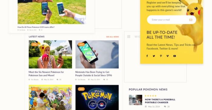 Pokemania - Tema WordPress Portal Game Pokemon - Fitur Gambar 3