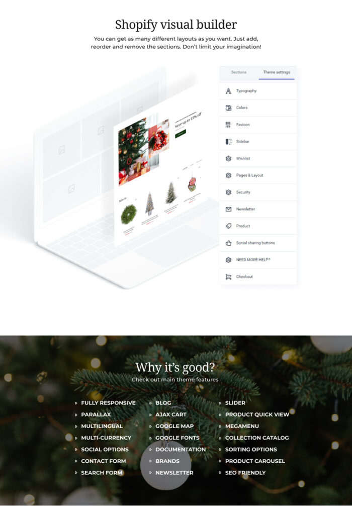 Tema Shopify Toko Pohon Natal dan Ornamen Multifly - Fitur Gambar 2