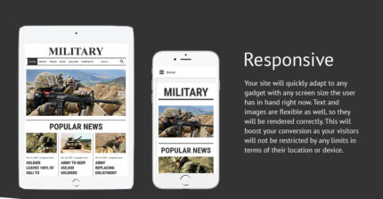 Template Joomla Responsif Militer - Fitur Gambar 1