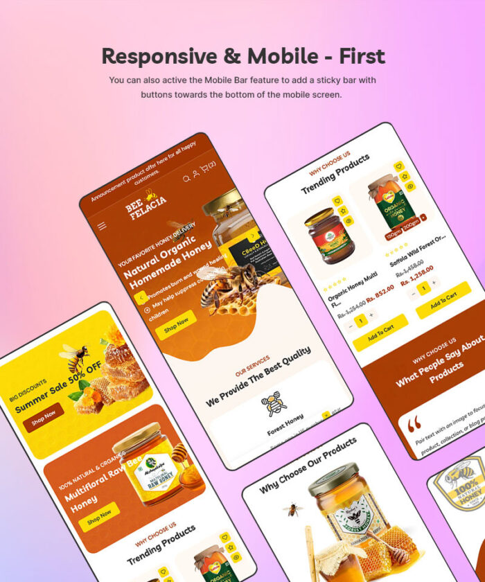 Beefelacia - Toko Makanan Organik & Madu Tema Responsif Shopify 2.0 Serbaguna - Fitur Gambar 6