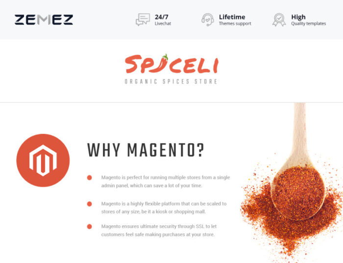 Tema Spiceli Magento - Fitur Gambar 1