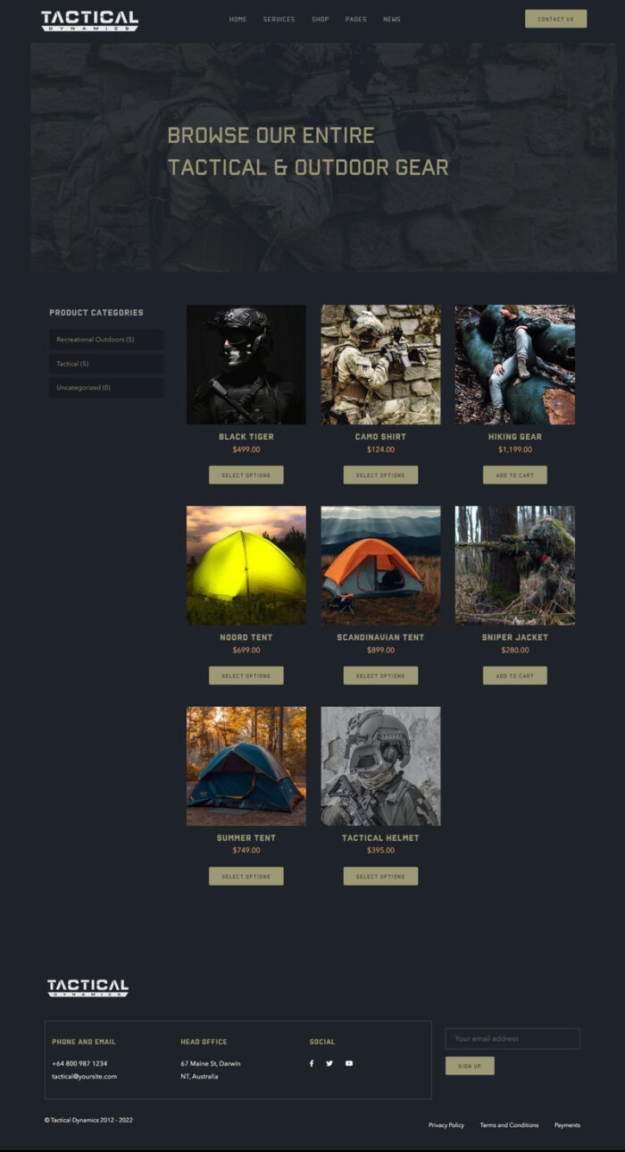 Tema WordPress Tactical Dynamics Defence Security and Off Road - Fitur Gambar 3