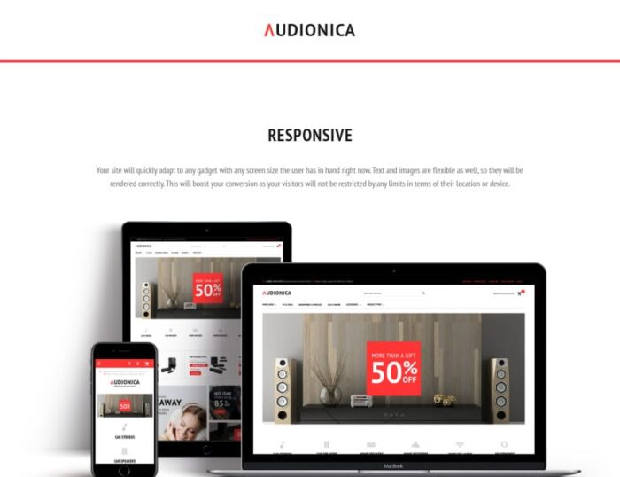 Audionica - Tema Audio Shop Magento - Fitur Gambar 1