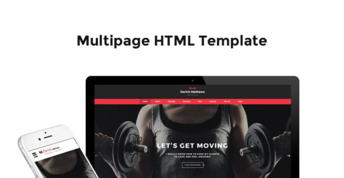 Derick Mathews - Template Situs Web Multihalaman Pelatih Pribadi - Fitur Gambar 1