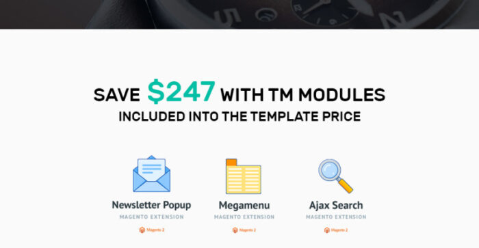 NovaWatch - Tema Magento Responsif Toko Jam Tangan - Fitur Gambar 2