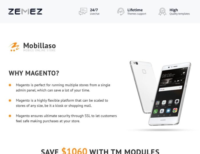 Mobillaso - Tema Magento Responsif Toko Seluler - Fitur Gambar 1