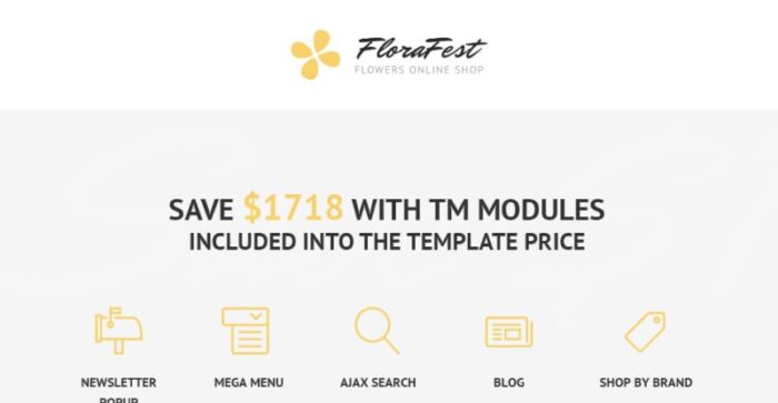 FloraFest - Tema Magento Responsif Toko Bunga - Fitur Gambar 1