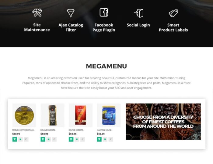 Beansix - Tema Magento Kedai Kopi - Fitur Gambar 3