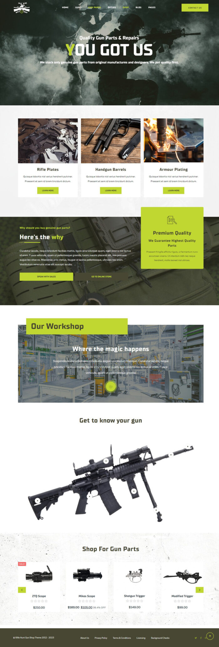 Tema WordPress Woocommerce Rifle Hunt Gun Shop - Fitur Gambar 3