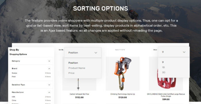 MountainLife - Climber's Gear Magento Theme - Fitur Gambar 6