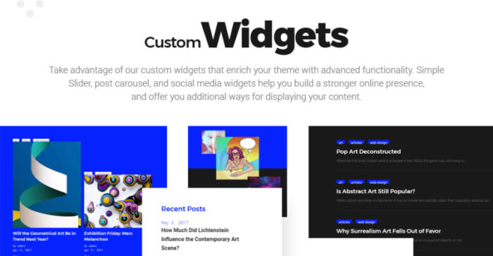 Creado - Tema WordPress Responsif Galeri Seni - Fitur Gambar 9