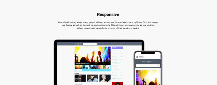 Template Joomla Responsif Portal Musik - Fitur Gambar 1