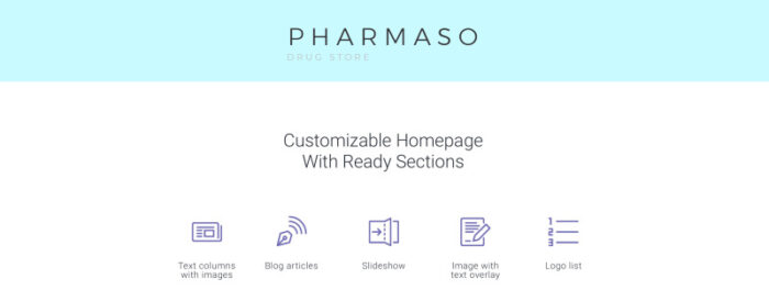 Pharmaso - Tema Shopify Toko Obat - Fitur Gambar 1