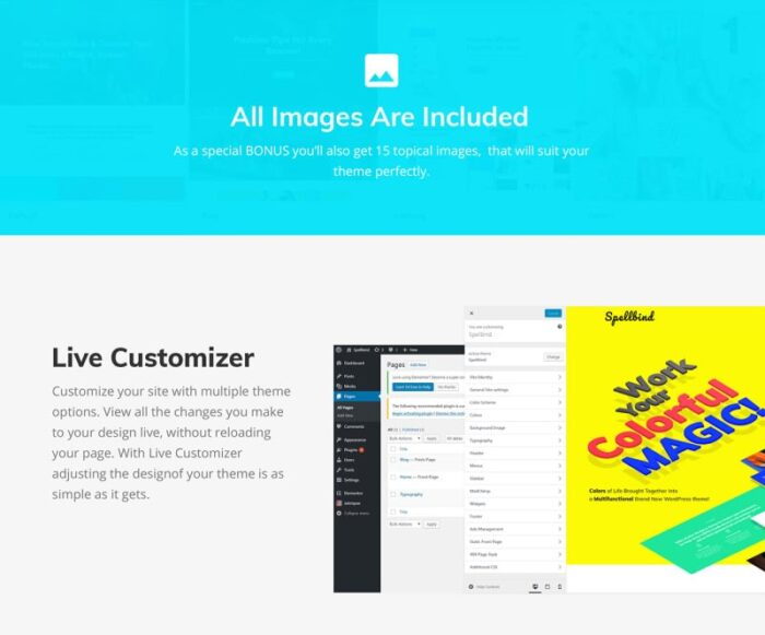 Spellbind - Tema WordPress Halaman Arahan Desainer - Fitur Gambar 3