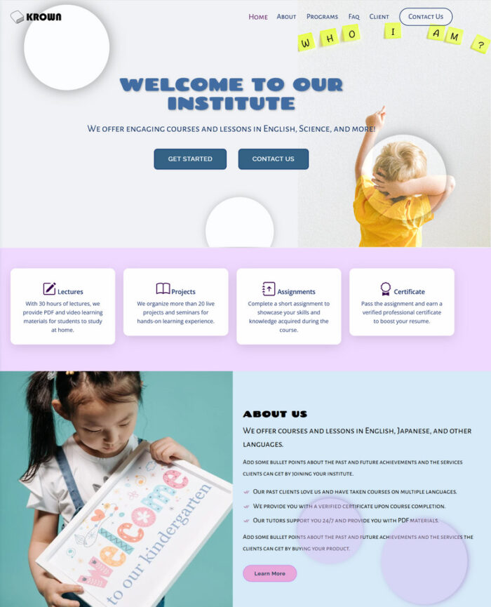 Krown MultiPurpose- Landing Page Template - Paket 4 template 2 unik dan 2 varian warna - Fitur Gambar 4